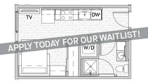 Studio Floor Plan 1 | CSU Off Campus Housing | Uncommon Fort Collins