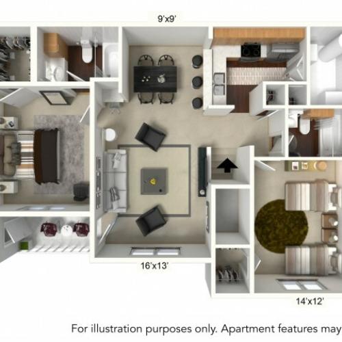 Floor Plan 3 | Apartments For Rent | Renaissance Place Apartments