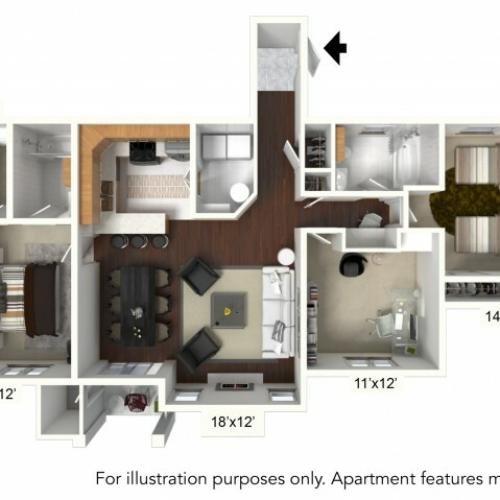 Floor Plan 15 | Williamsville Ny Apartments | Renaissance Place Apartments