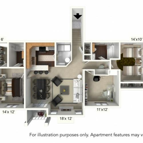 Floor Plan 18 | Apartments For Rent Williamsville Ny | Renaissance Place Apartments