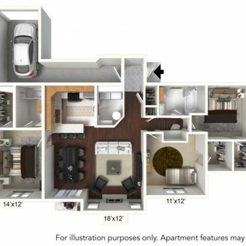Floor Plan 22 | Williamsville Apartments | Renaissance Place Apartments
