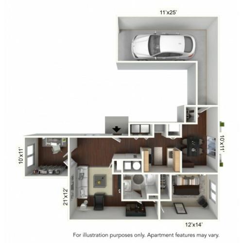 1 Bdrm Floor Plan | Williamsville Apartments | StoneGate Apartment Homes