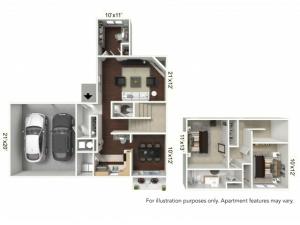 Floor Plan 1 | Apartments For Rent In Williamsville Ny | StoneGate Apartment Homes