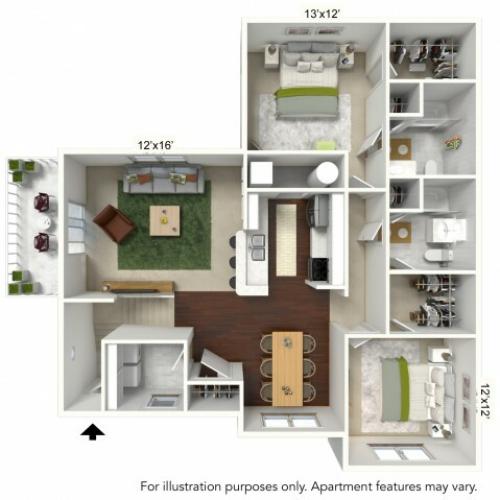 Floor Plan 2 | Luxury Apartments Buffalo Ny | Autumn Creek Apartments