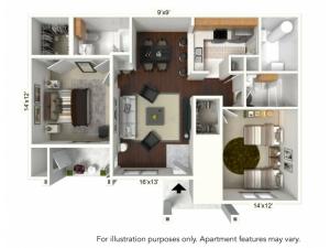 Floor Plan 1 | Apartments For Rent In Williamsville Ny | Renaissance Place Apartments
