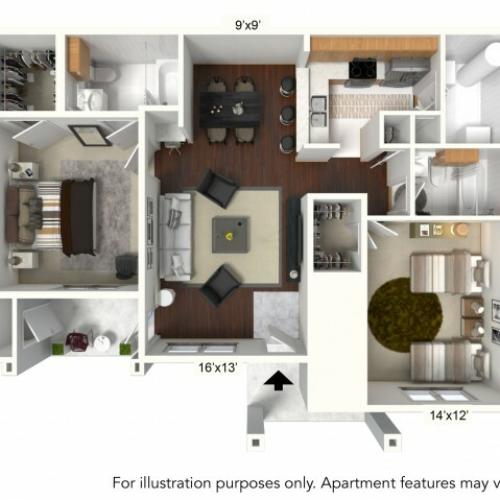 Floor Plan 1 | Apartments For Rent In Williamsville Ny | Renaissance Place Apartments
