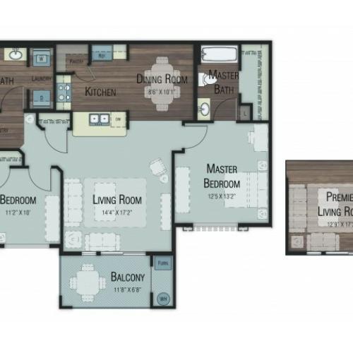 2 bedroom 2 bathroom Balsam Accessible Select floor plan