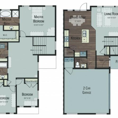 3 bedroom 2.5 bathroom Cypress Select floor plan