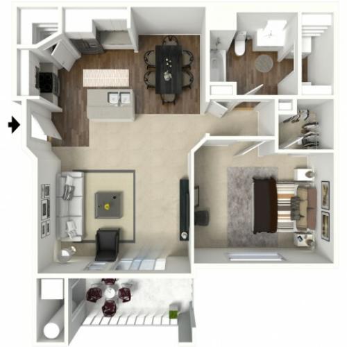 1 bedroom 1 bathroom Ashby Select 2 floor plan