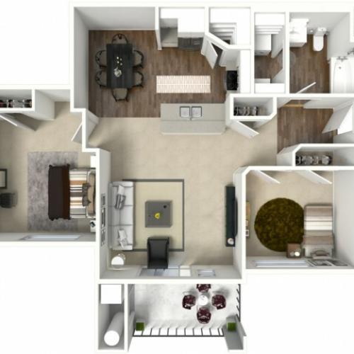 2 bedroom 2 bathroom Banbury Premier 2 floor plan