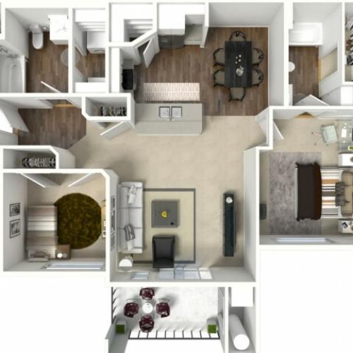 2 bedroom 2 bathroom Bridgeport Select floor plan