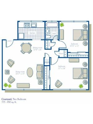 2 Bed - Courtyard