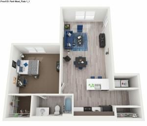 1 Bdrm Floor Plan  |  Park West  | Apartments In College Station, Texas