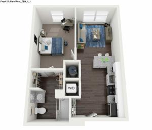 1 Bedroom Floor Plan  |  Park West  | Apartments In College Station, Texas