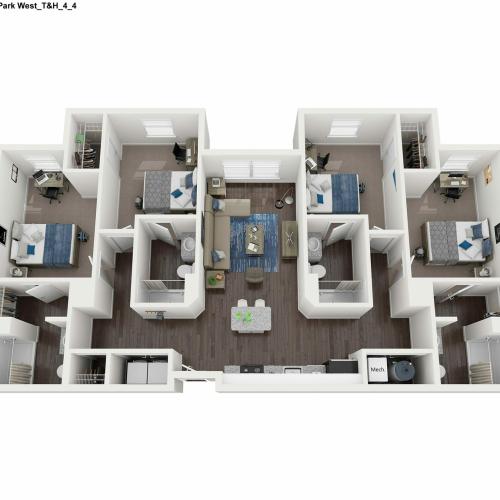 4 bdrm floor plan