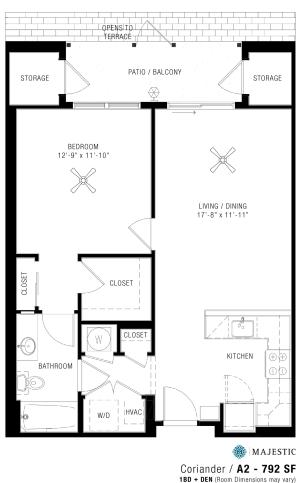 One Bedroom Floorplan | Majestic