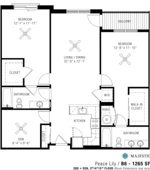 Two Bedroom Apartments | Majestic 3
