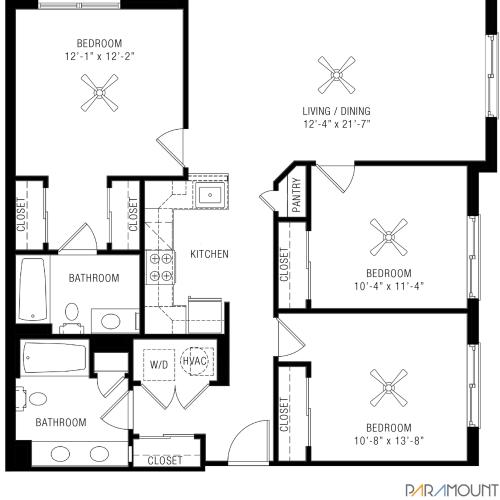 3 Bedroom Apartments | Paramount