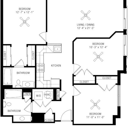 3 Bedroom Apartments | Paramount