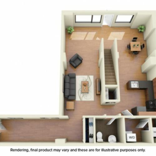 2 Bdrm Floor Plan | howard university student housing | Vie at University Towers