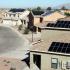 Solar panels on roofs of houses