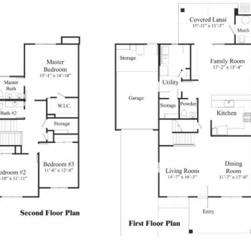 3 Bedroom Duplex Floor Plan | pearl harbor hickam housing | Hickam Communities