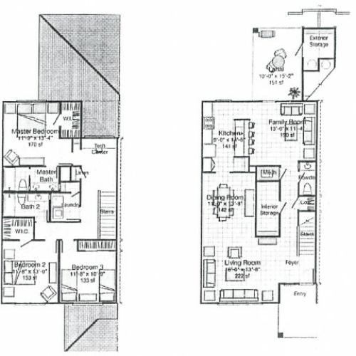 3 Bedroom 2 Bath Floor Plan | pearl harbor hickam housing | Hickam Communities