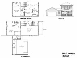 Three bedroom SNCO floor plan | fort drum housing