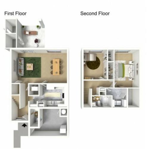 2 Bedroom Floor Plan | Hickam Air Force Base Housing | Hickam Communities