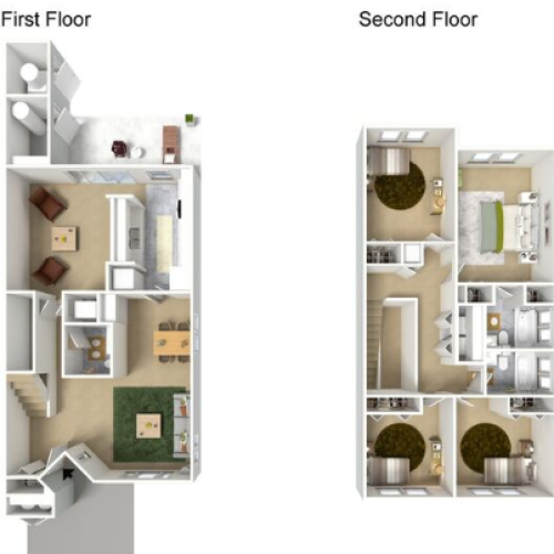 4 Bedroom Townhome Floor Plan | hickam housing floor plans | Hickam Communities