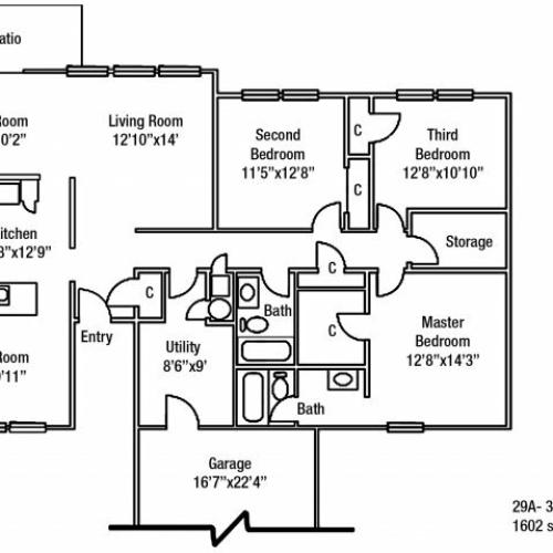 Junior Enlisted 3 BDRM Floor Plan | On Post Housing Fort Drum