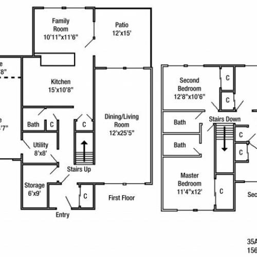 Four bedroom JNCO floor plan | fort drum housing