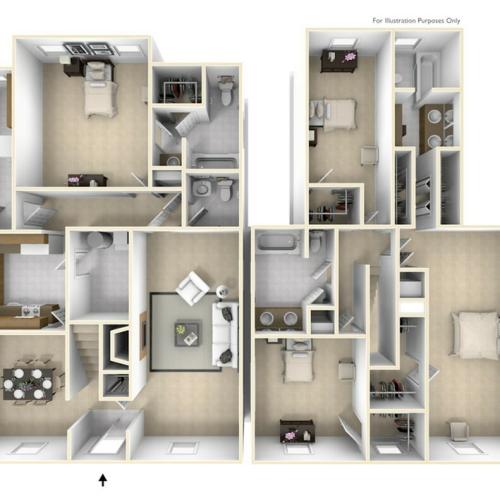 4 Bedroom Floor Plan | base housing cherry point nc | Atlantic Marine Corps Communities at Cherry Point