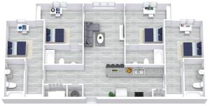 A four bedroom, four bathroom apartment. | Apartments in Carrollton, GA | Bellamy Carrollton