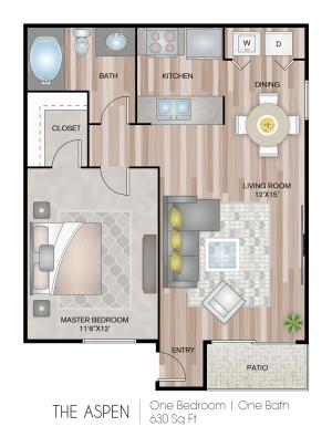 630 Square Feet (*Washer/Dryer in Select Units)