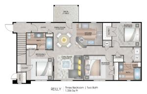 Three Bedroom floorplan