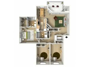 Platinum Plus 3D furnished floor plan
