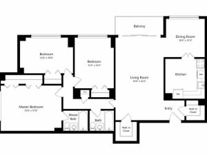 The Lincoln 2-Bedroom Floorplan
