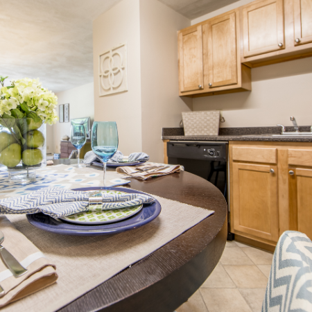 Close-up of dining area at Princeton Crossing | Apartment for Rent in Salem, MA