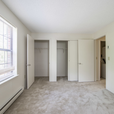 Carpeted bedroom with closets | Princeton Place | Apartment For Rent Worcester MA