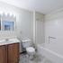 Bathroom with full-size bath  in apartment at at Westford Park apartments in Lowell, MA.