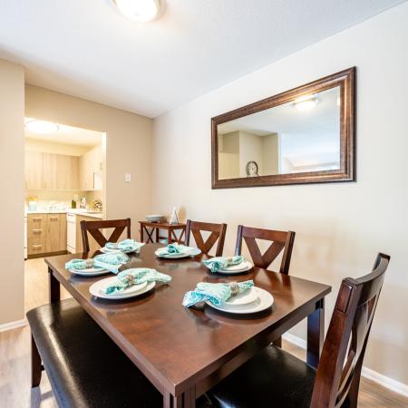 Dining area in apartment at | Hilltop by Princeton Apartments | Apartments For Rent Nashua Nh