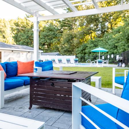 Outdoor Patio Area with Seating | Princeton Dover | Apartment Complex Dover NH