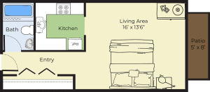 Studio Floor Plan | Apartments In Marlborough MA | Princeton Green