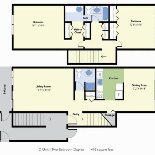 2 Bdrm Floor Plan | Falmouth Maine Apartments For Rent | Foreside Estates