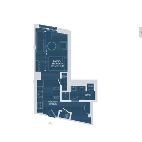 Studio Floor Plan | Apartments For Rent In Boston Ma | 381 Congress