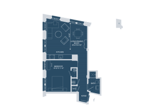 1 Bedroom Floor Plan | Boston Seaport Apartments | 381 Congress