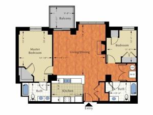 Floor Plan 8 | Lowell Ma Apartment | Grandview Apartments