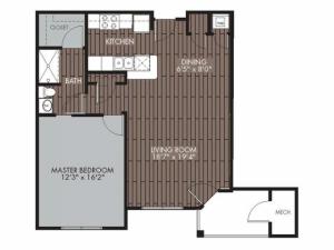 Floor Plan 1 | Apartments For Rent Chelmsford MA | Mill and 3 Apartments