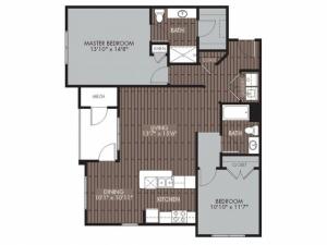 2 Bedroom Floor Plan | Apartments For Rent In Chelmsford MA | Mill and 3 Apartments
